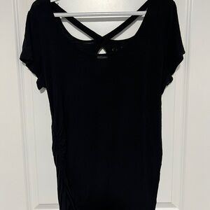 Jessica Simpson Maternity Black Crisscross Tee